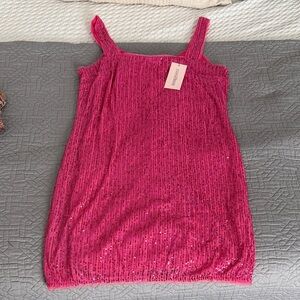 Pink Sequin Mini Dress